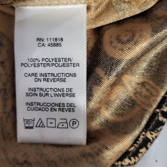 Michael Kors Black and Gold Paisley Blouse, Size Small - Picture 6 of 6